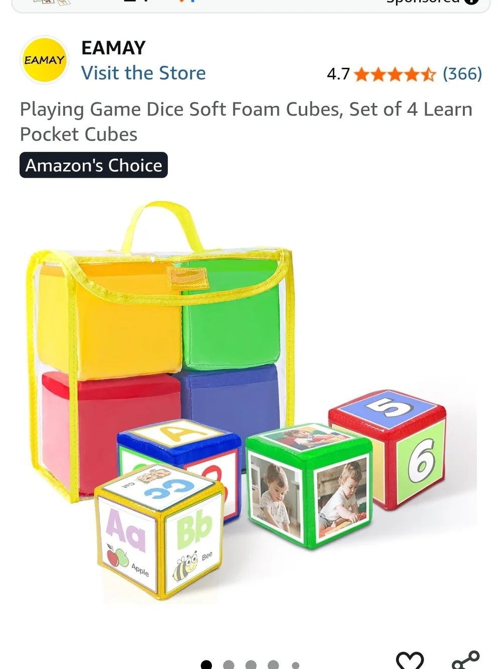 Set Of 4 Learn Pocket Cubes With Clear Pockets